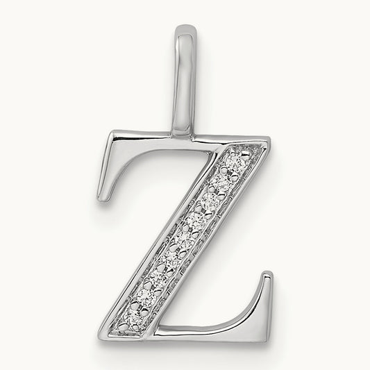Diamond Letter Z Initial Pendant, 14K
