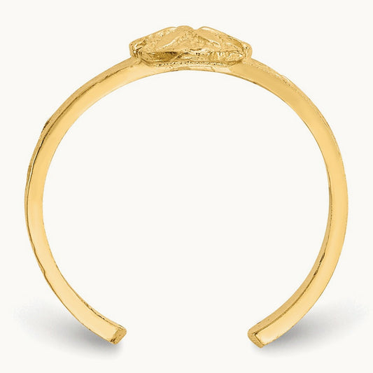 Diamond-cut Sand Dollar Toe Ring, 14K