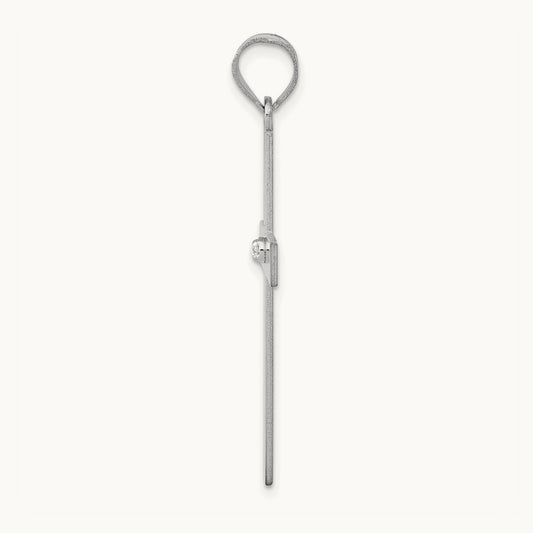 .02ct. Diamond Cross Pendant, 14K White Gold
