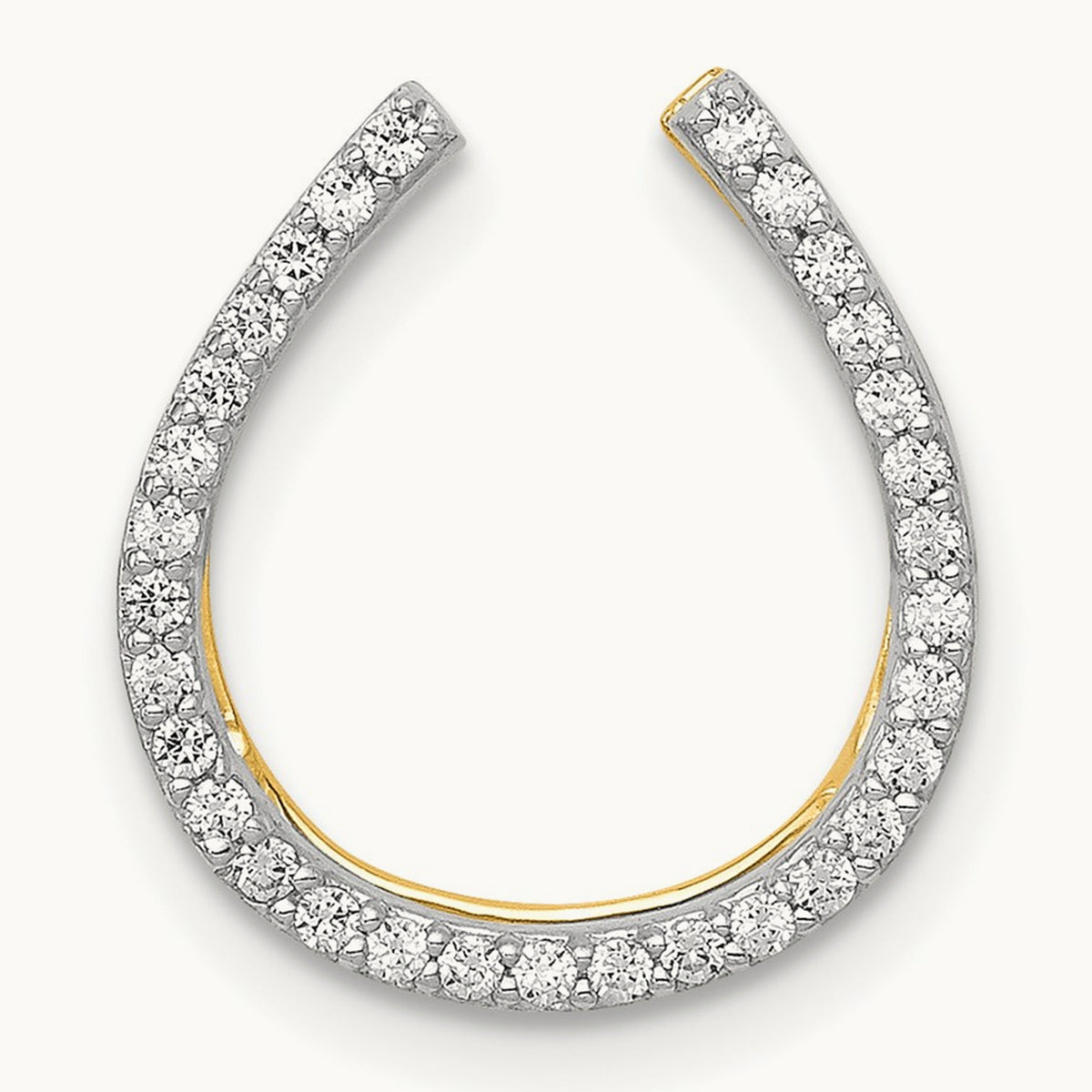 Diamond Horseshoe Chain Slide — 14K Yellow Gold, 0.155 ct