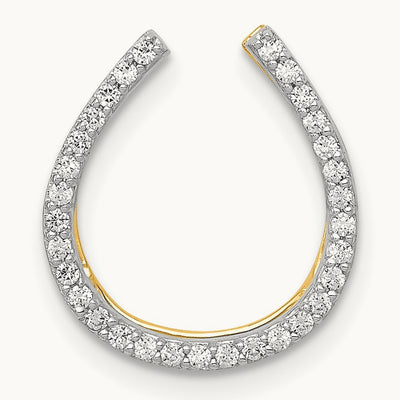 Diamond Horseshoe Chain Slide — 14K Yellow Gold, 0.155 ct