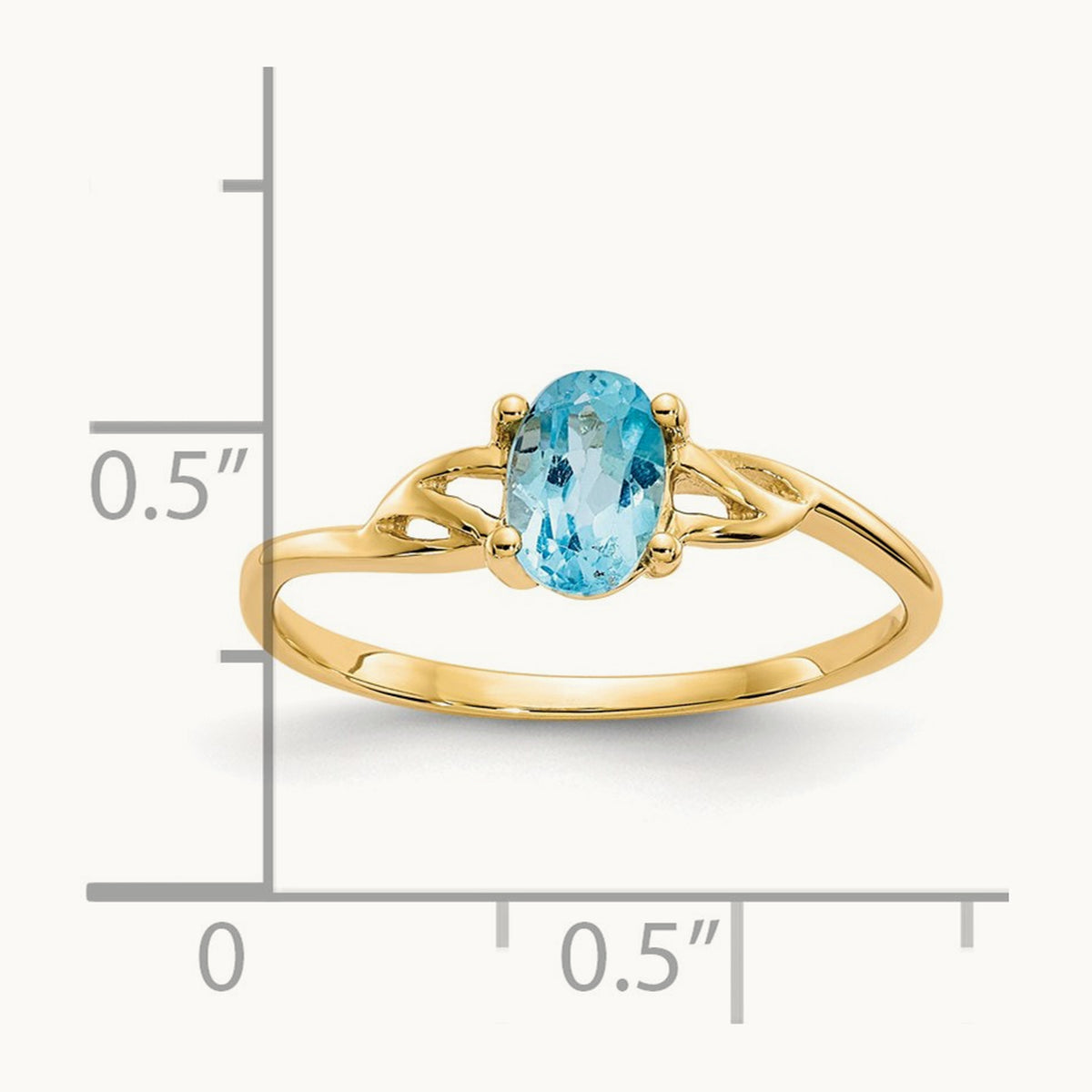 Blue Topaz Birthstone Ring, 14K