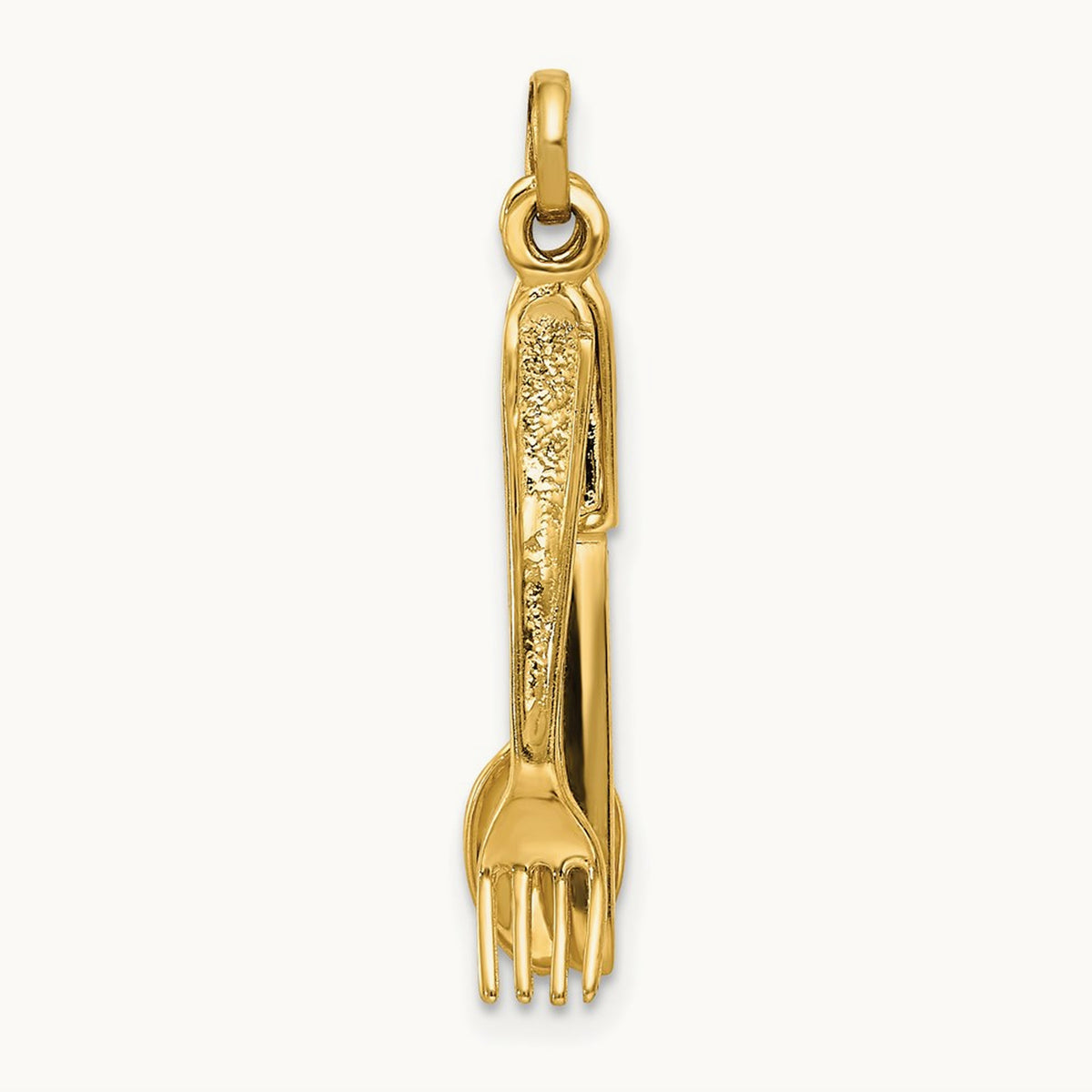 Knife, Fork and Spoon Charm, 14K
