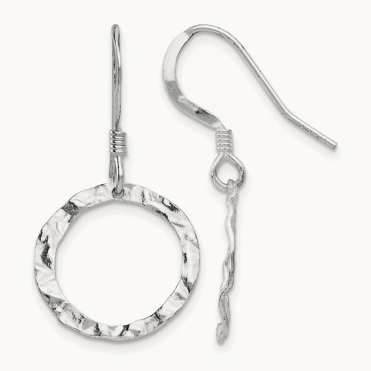 Rhod-pltd Textured Shepherd Hook Dangle Earrings — Leslie's — photo set