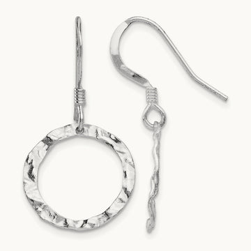 Rhod-pltd Textured Shepherd Hook Dangle Earrings — Leslie's — photo set