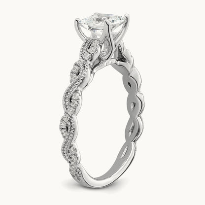 Princess Semi-Mount Engagement Ring, 0.20 ct tw Lab-Grown Diamond