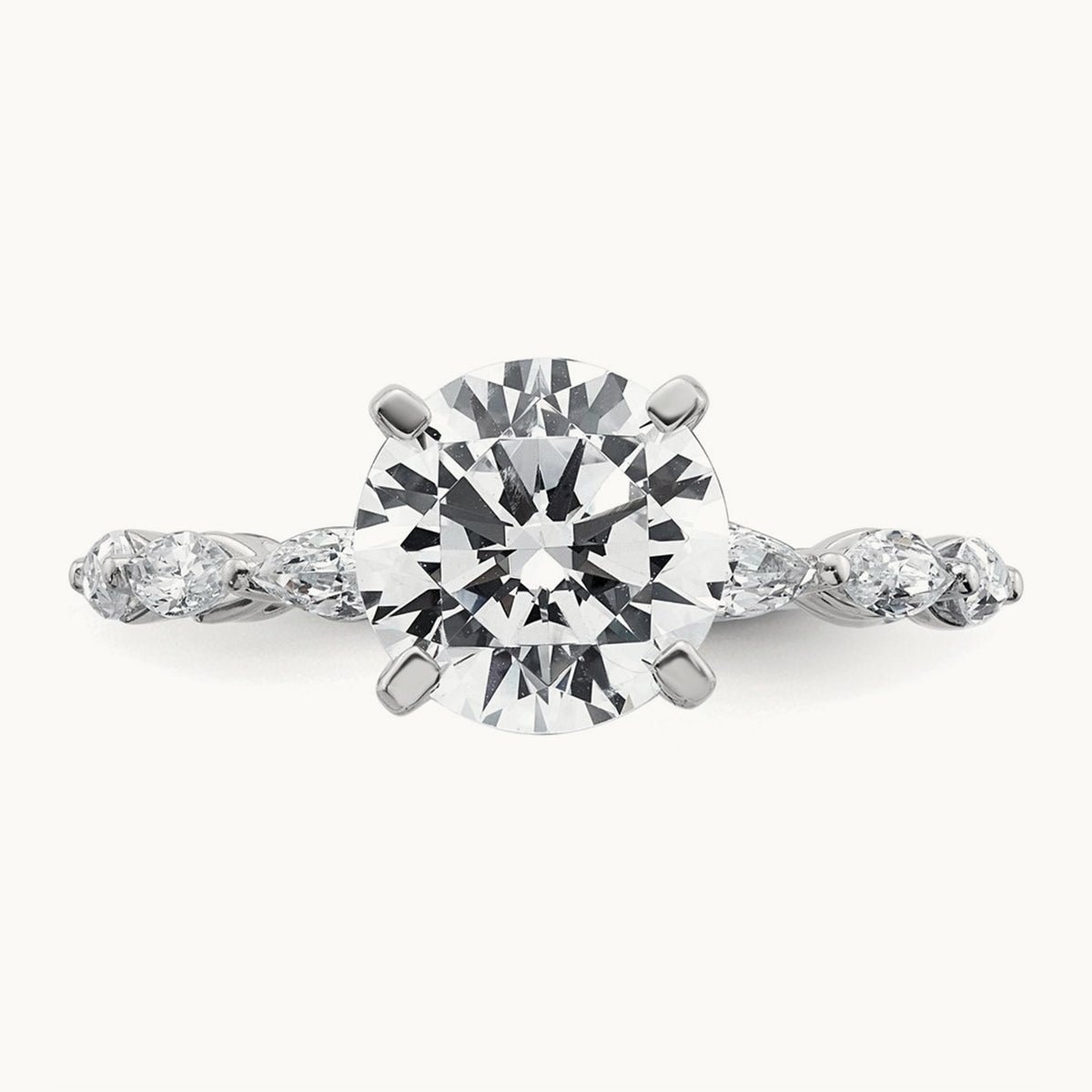 Round Semi-Mount Engagement Ring, 0.50 ct tw Lab-Grown Diamond — 14K White Gold