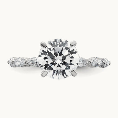 Round Semi-Mount Engagement Ring, 0.50 ct tw Lab-Grown Diamond — 14K White Gold