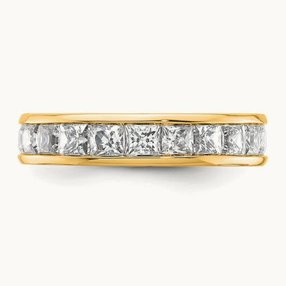 Polished Princess Channel Set Diamond Eternity Band, 3.00 ct tw — 14K Yellow Gold