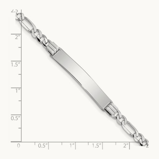 WG Figaro Link ID Bracelet, 14K