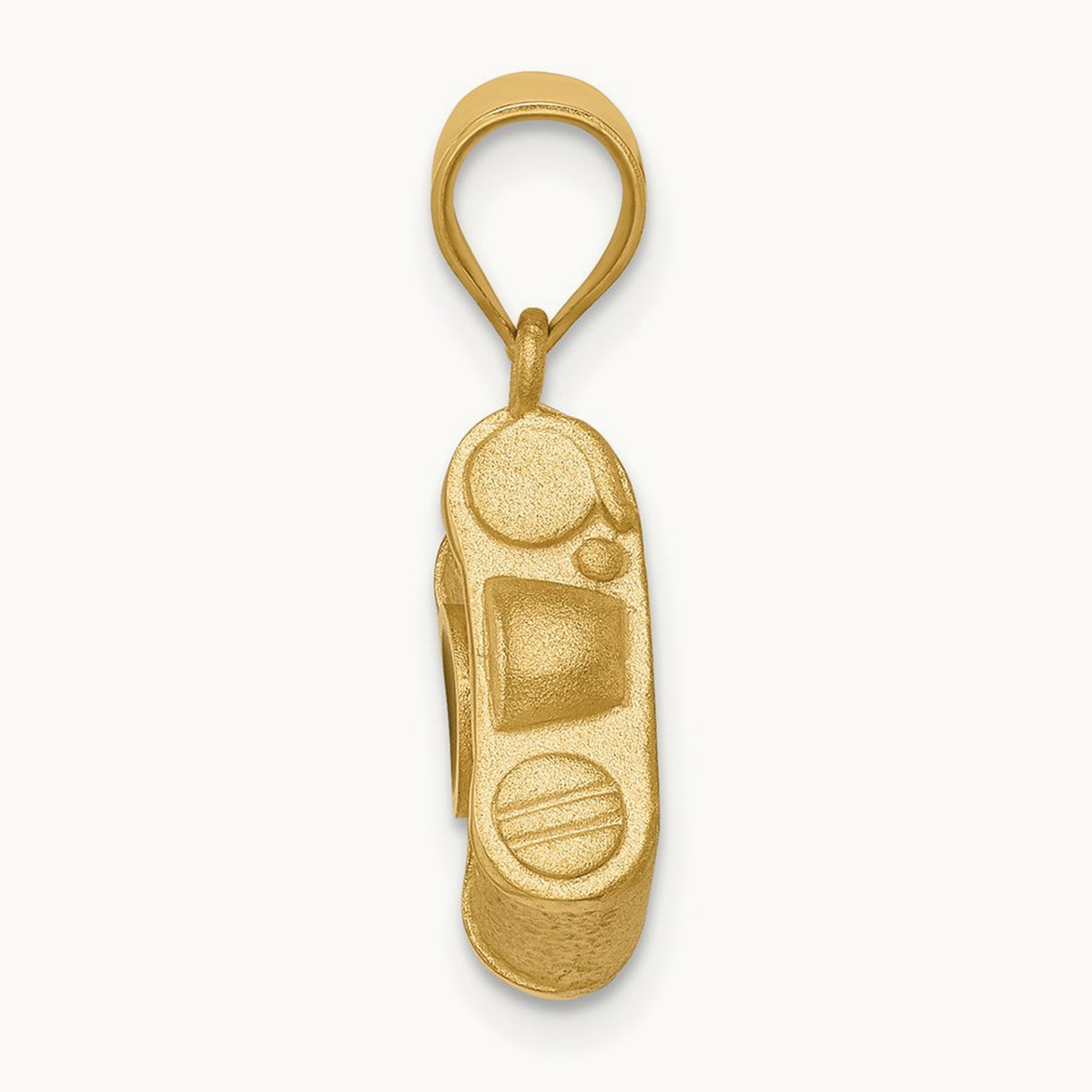 Brushed & Polished Enameled Camera Pendant, 14K
