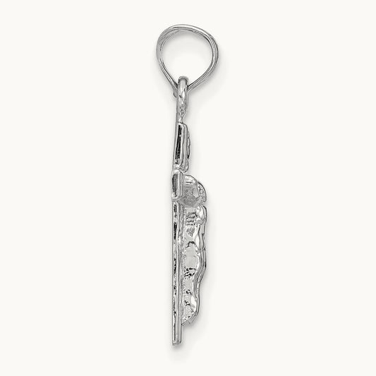 Crucifix Pendant, 14K White Gold
