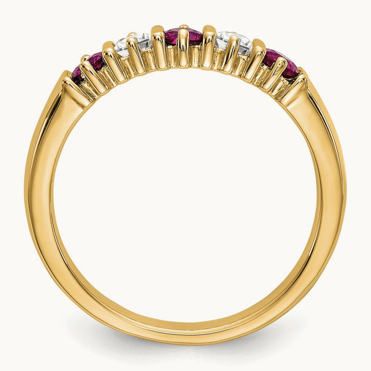 With Ruby Band, 0.20 ct tw