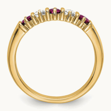 With Ruby Band, 0.20 ct tw