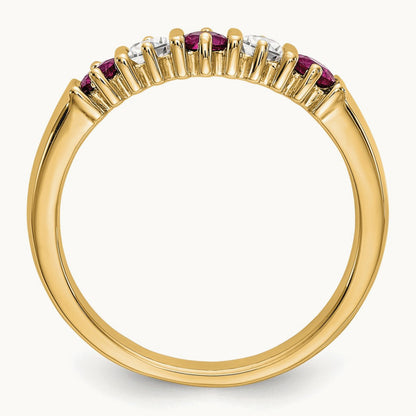With Ruby Band, 0.20 ct tw