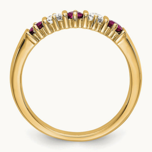 With Ruby Band, 0.20 ct tw