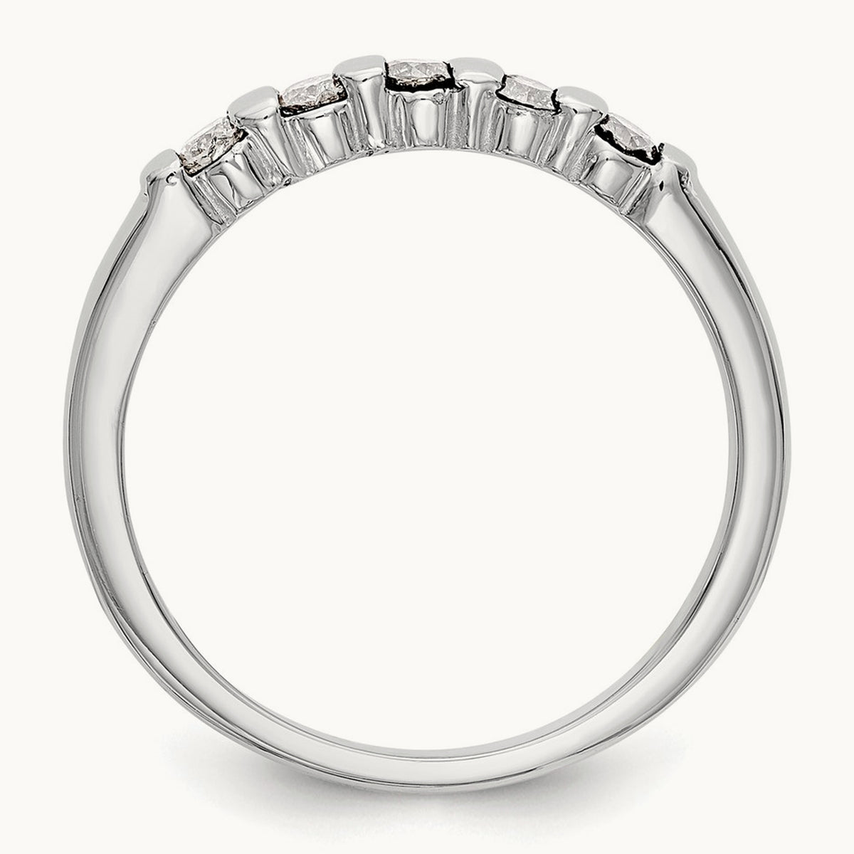 5-Stone Diamond Band, 14K White Gold