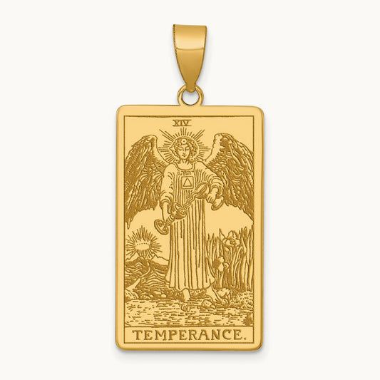 The Empress Tarot Card Pendant, 14K Yellow Gold