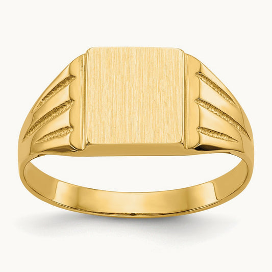 9.0x8. Open Back Signet Ring, 0mm, 14K