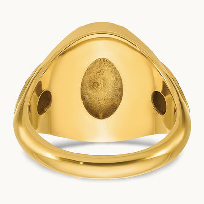 IBGoodman Men's Blue Agate Complete Ring, 14K Two-tone