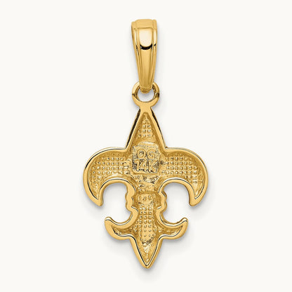 2-D Small Fleur de Lis Charm — 14K Yellow Gold