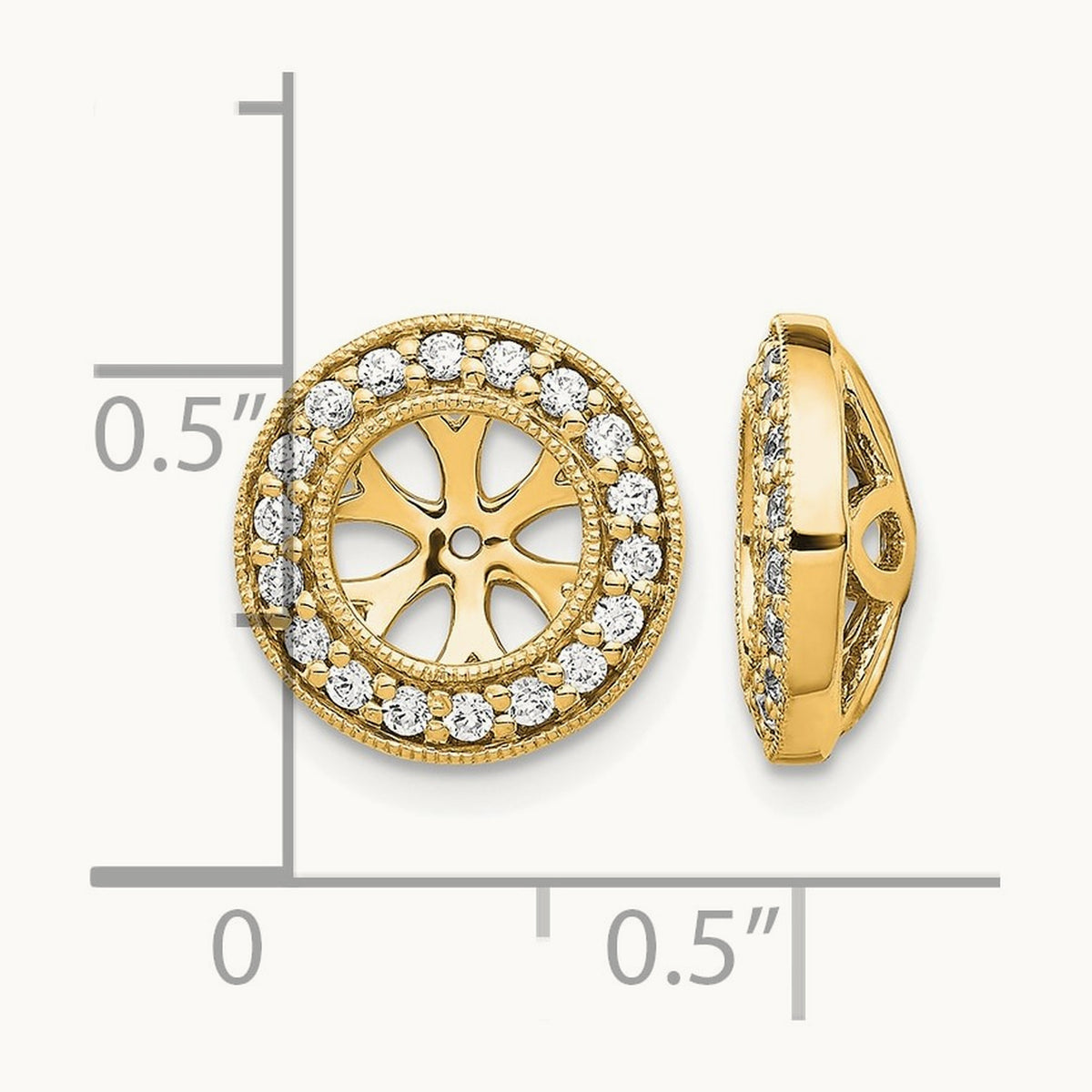 Diamond Earring Jackets — 14K Yellow Gold