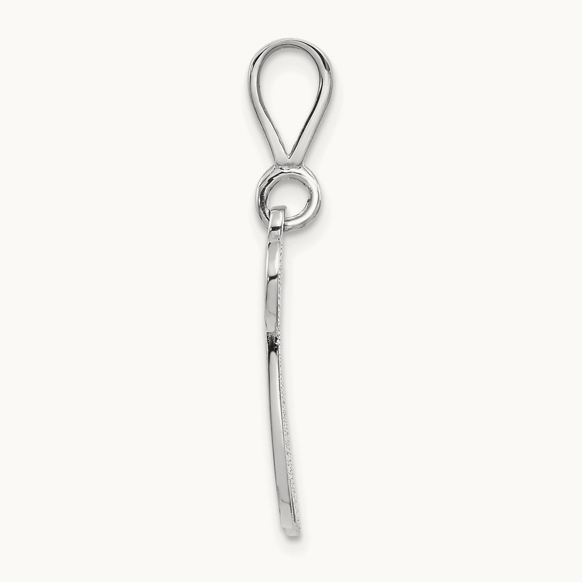 Solid Polished Script Filigree Initial Pendant — W