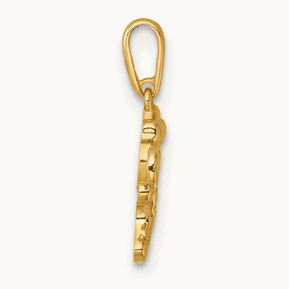Madi K Polished Smiling Gingerbread Pendant, 14K