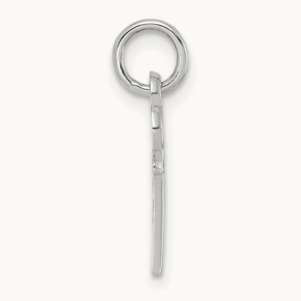 Key Initial Charm — 14K White Gold, K