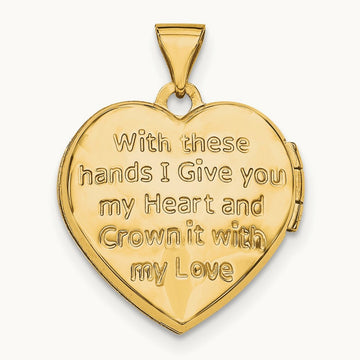Diamond Claddagh Heart Locket, 14K