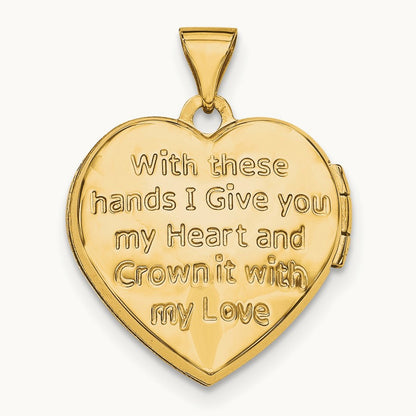 Diamond Claddagh Heart Locket, 14K