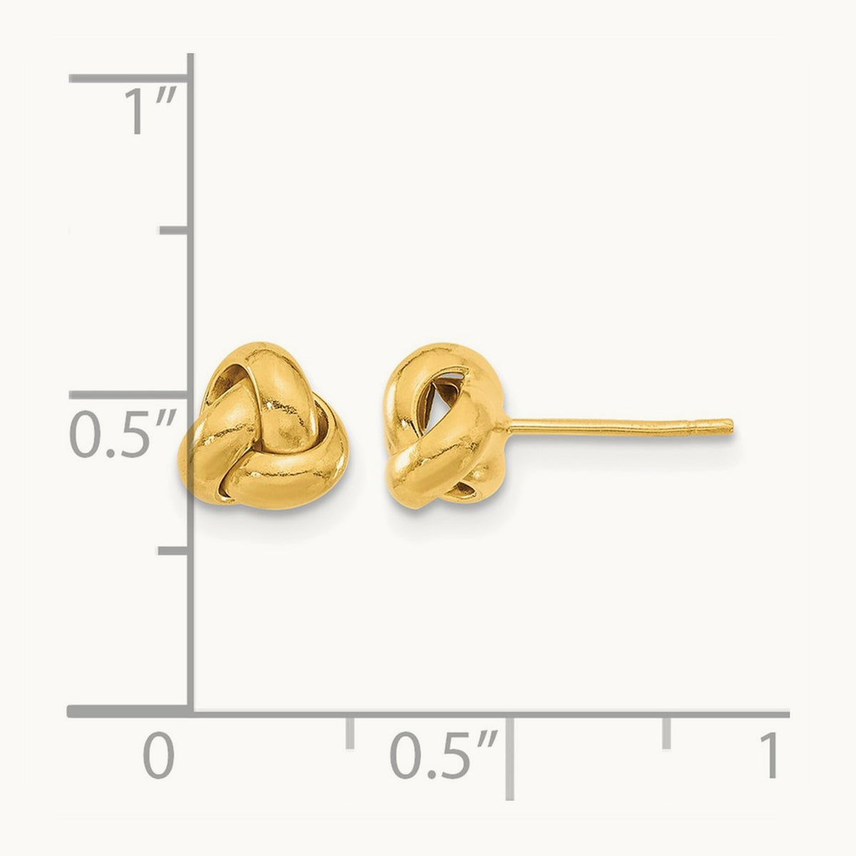 Polished Love Knot Post Earrings — 14K Yellow Gold
