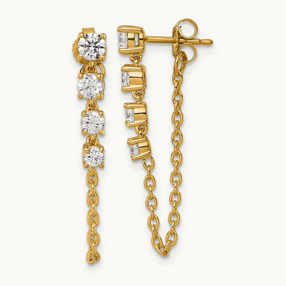 Earrings, 1.00 ct tw Lab-Grown Diamond — 14K Yellow Gold