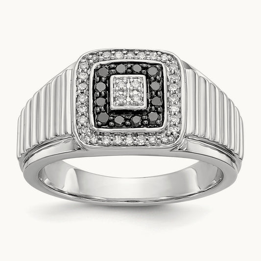 Black and Diamond Mens Ring — photo set