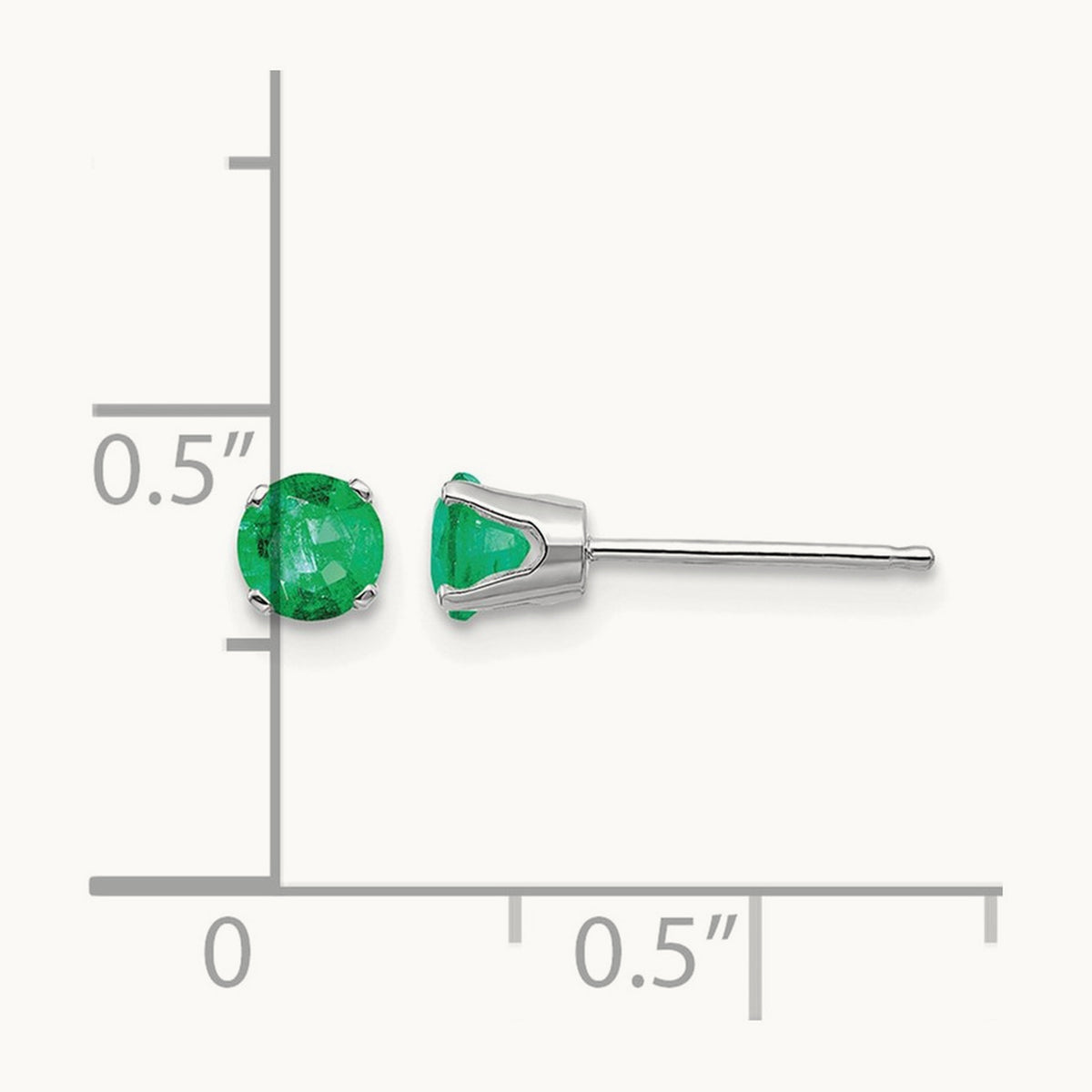 Emerald Stud Earrings — 4mm