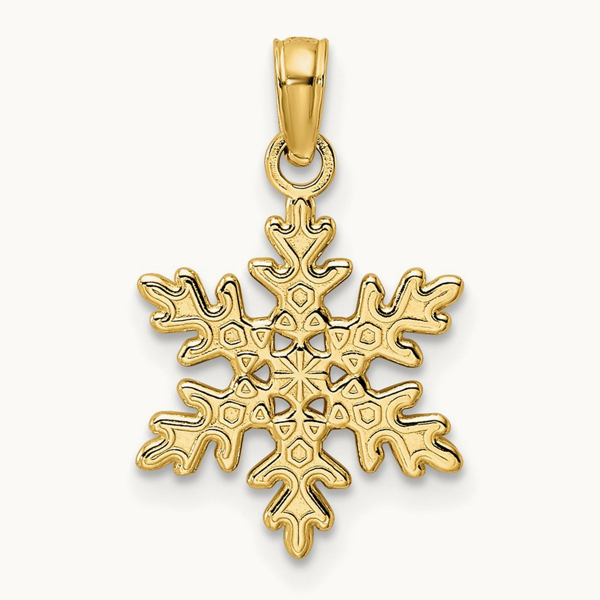 Polished Snowflake Pendant, 14K