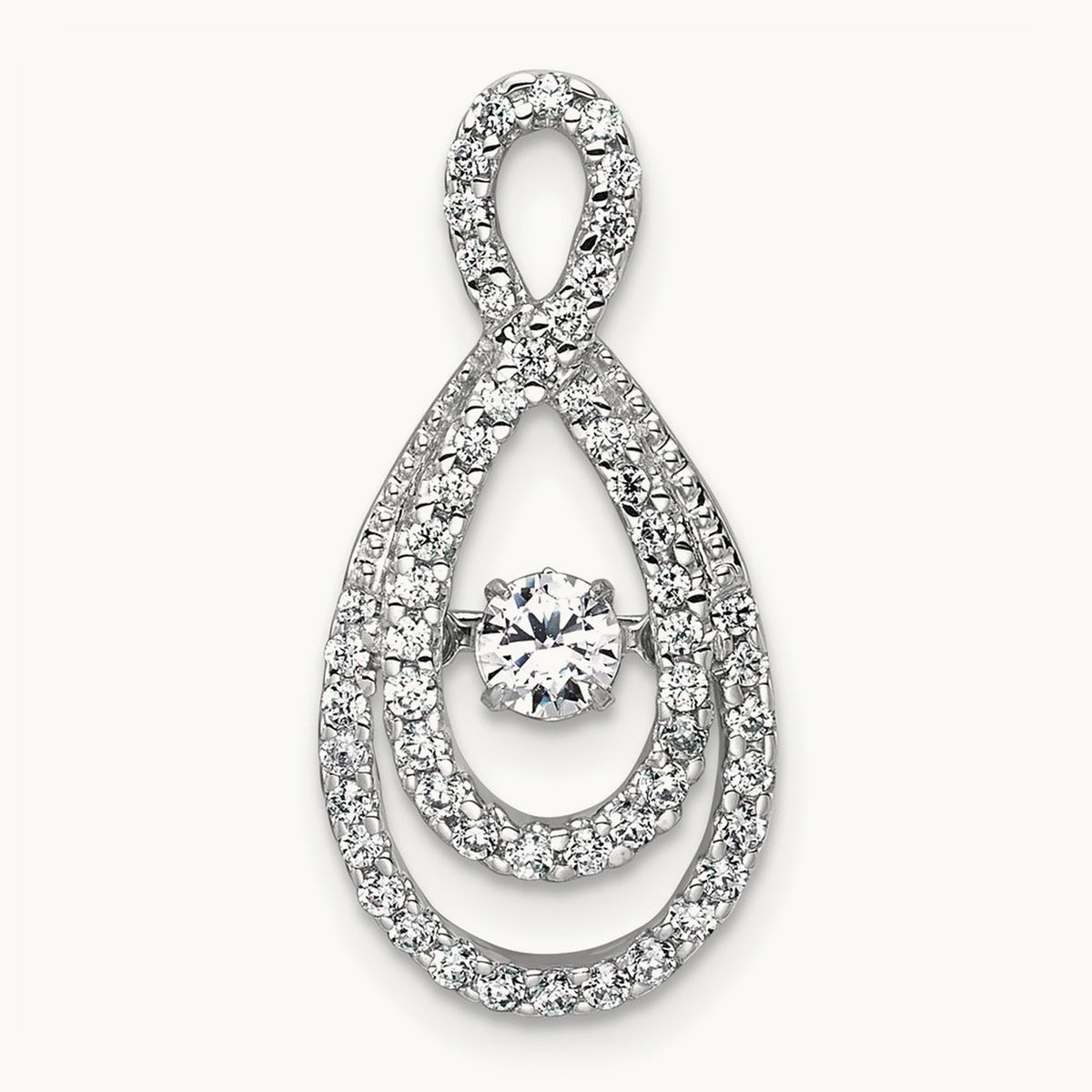 Teardrop Pendant, 0.50 ct tw Lab-Grown Diamond — 14K White Gold