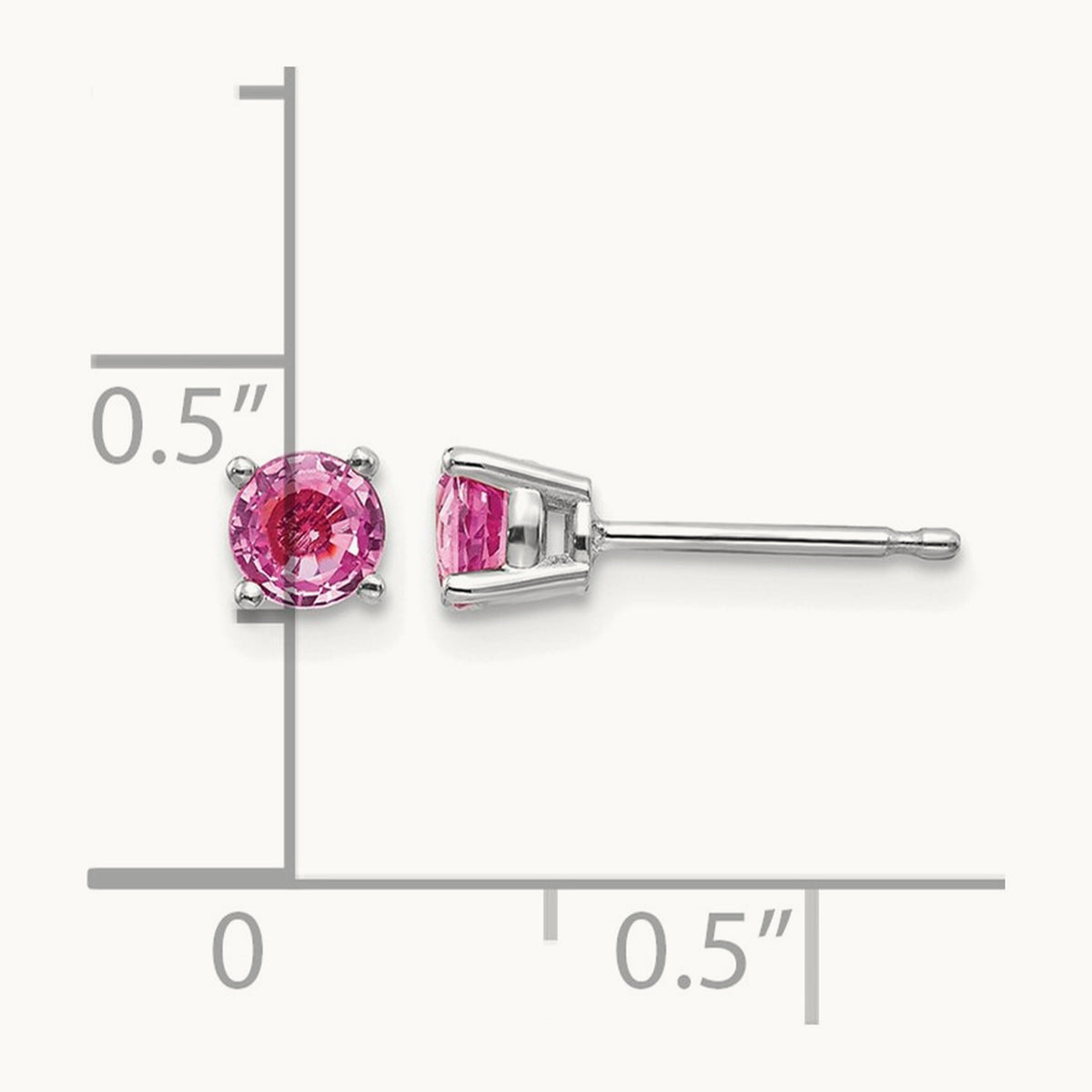 Pink Sapphire Earrings, 14K White Gold
