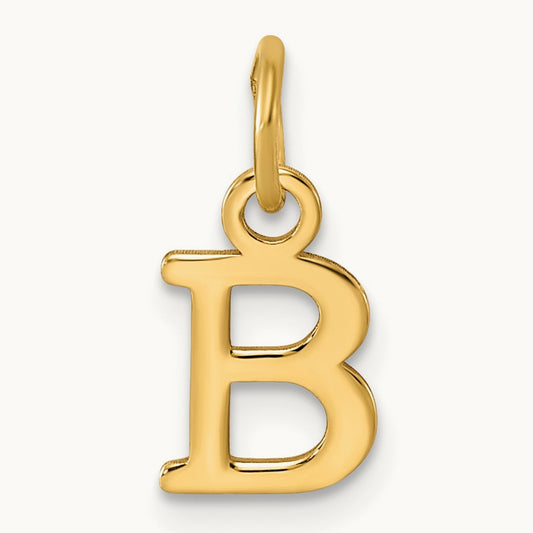 Cutout Letter B Initial Pendant, 14K Yellow Gold