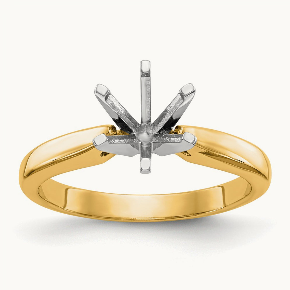 1.5ct. Medium-Wt Airline Half-Rnd 6-Prong Mounting, 14K Two-tone