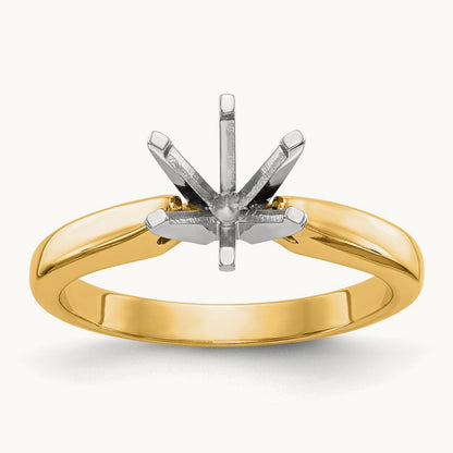 1.5ct. Medium-Wt Airline Half-Rnd 6-Prong Mounting, 14K Two-tone
