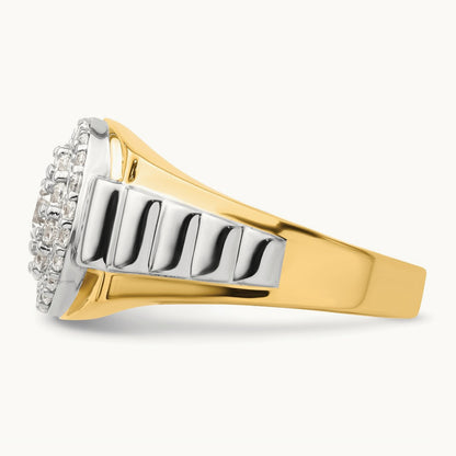 Cluster Men's Ring, 1.25 ct tw Lab-Grown Diamond