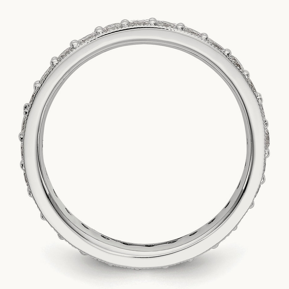 Polished Vintage Diamond Eternity Band, 1.00 ct tw — 14K White Gold