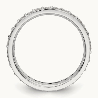 Polished Vintage Diamond Eternity Band, 1.00 ct tw — 14K White Gold