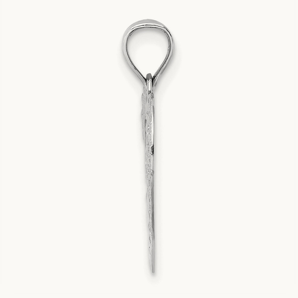 Doves In Heart Charm — 14K White Gold