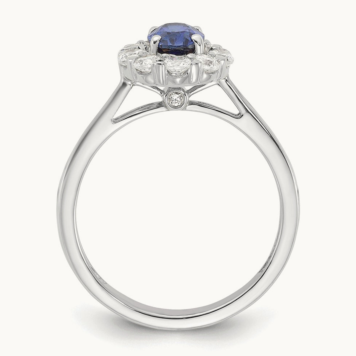 Created Sapphire Halo Ring — 7