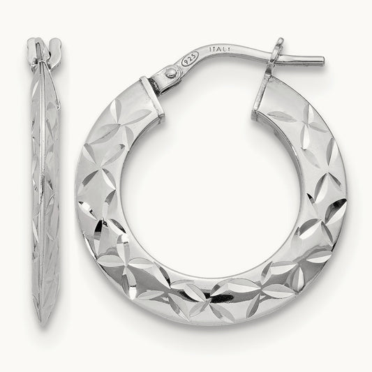 RH- Polished & Textured Hoop Earrings — Leslie's — photo set