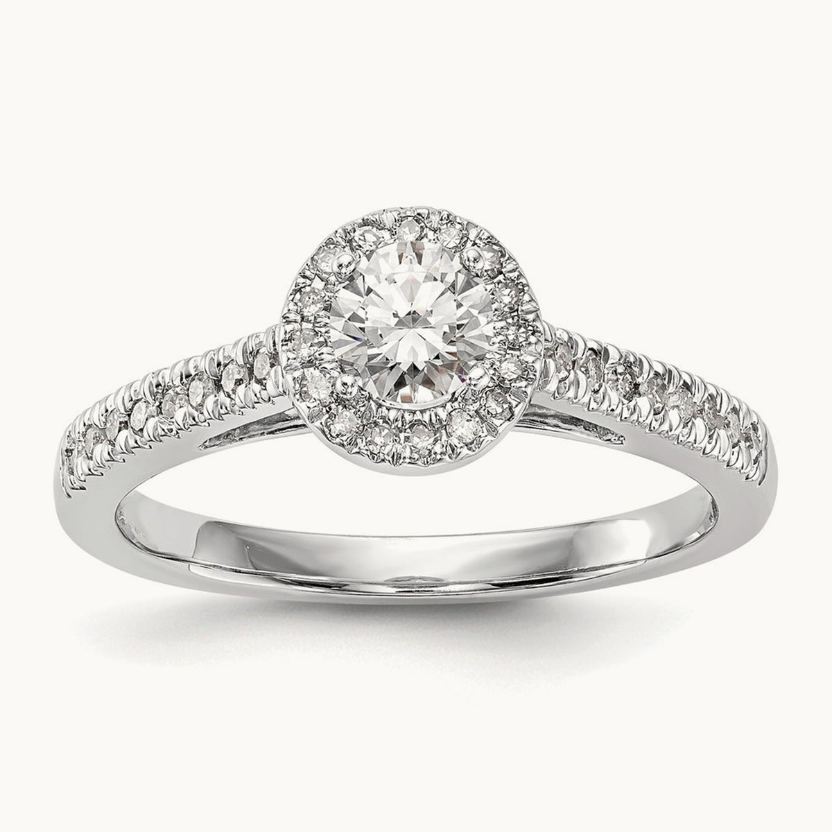 Round Semi-Mount Halo Engagement Ring, 0.20 ct tw