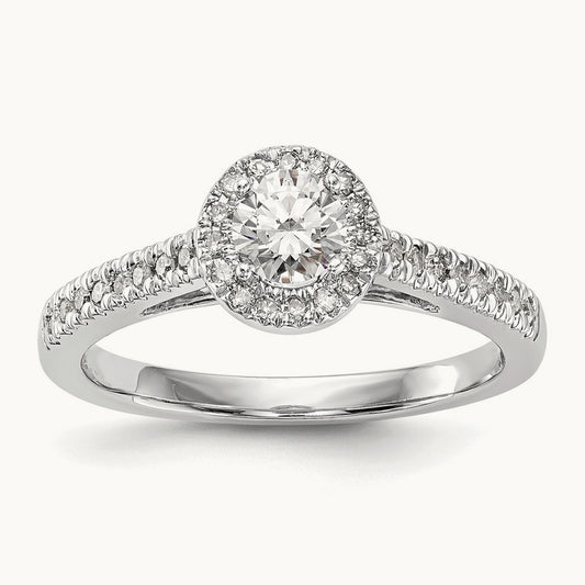 Round Semi-Mount Halo Engagement Ring, 0.20 ct tw