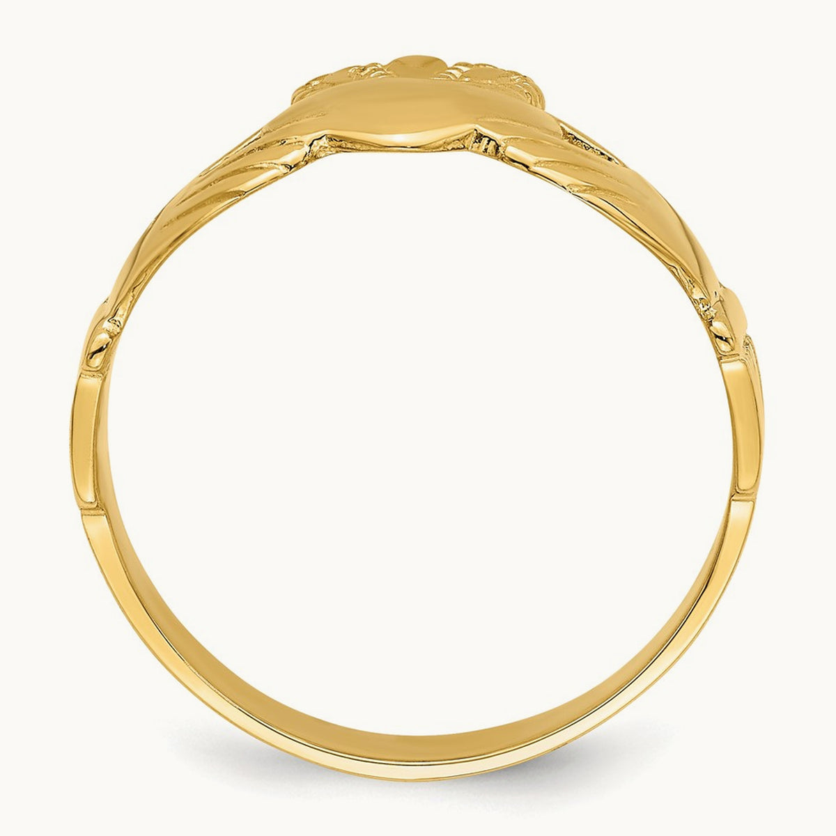 Polished Claddagh Ring (Size 9), 14K